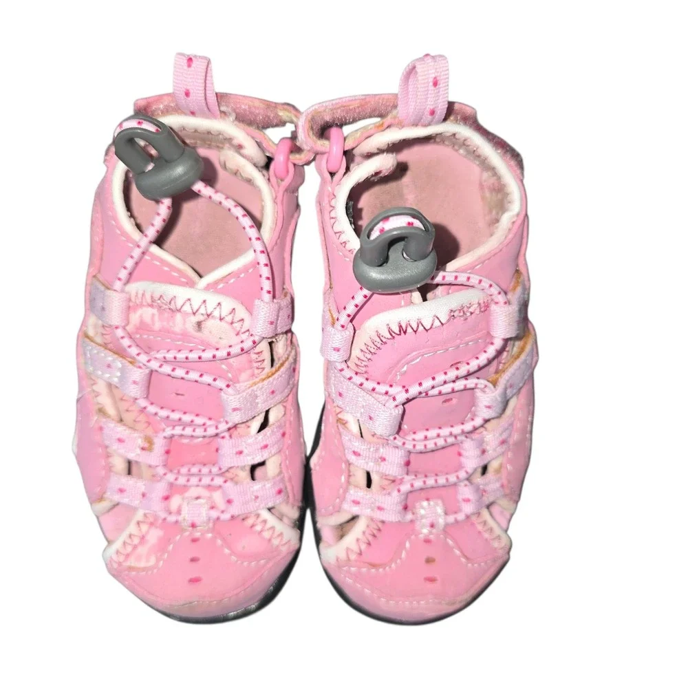 LL Bean Toddler Girls Pink‎ Closed Toe Water Sandals Shoes Size 5 Toggle Strap